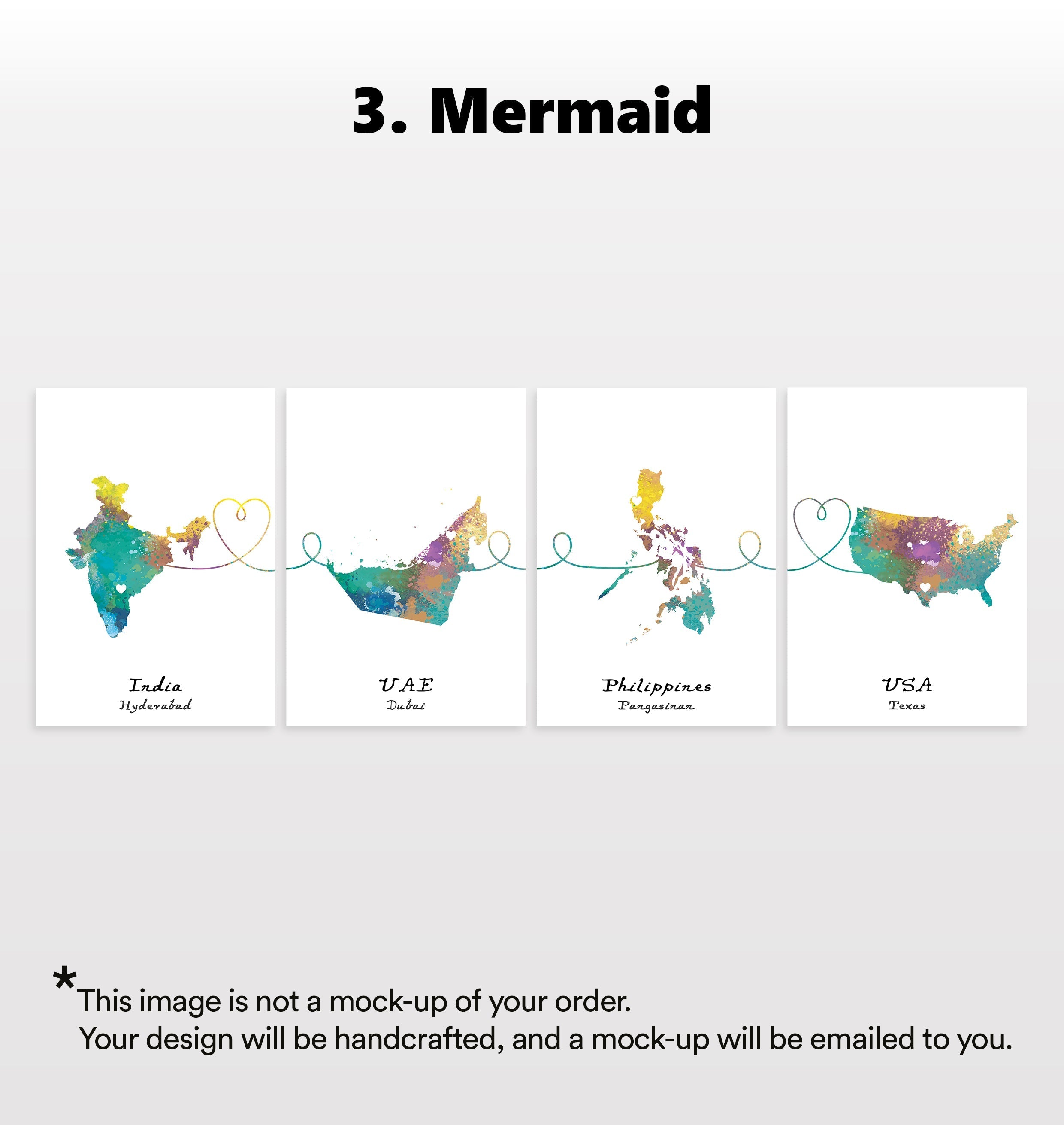 Personalised Four Location Prints