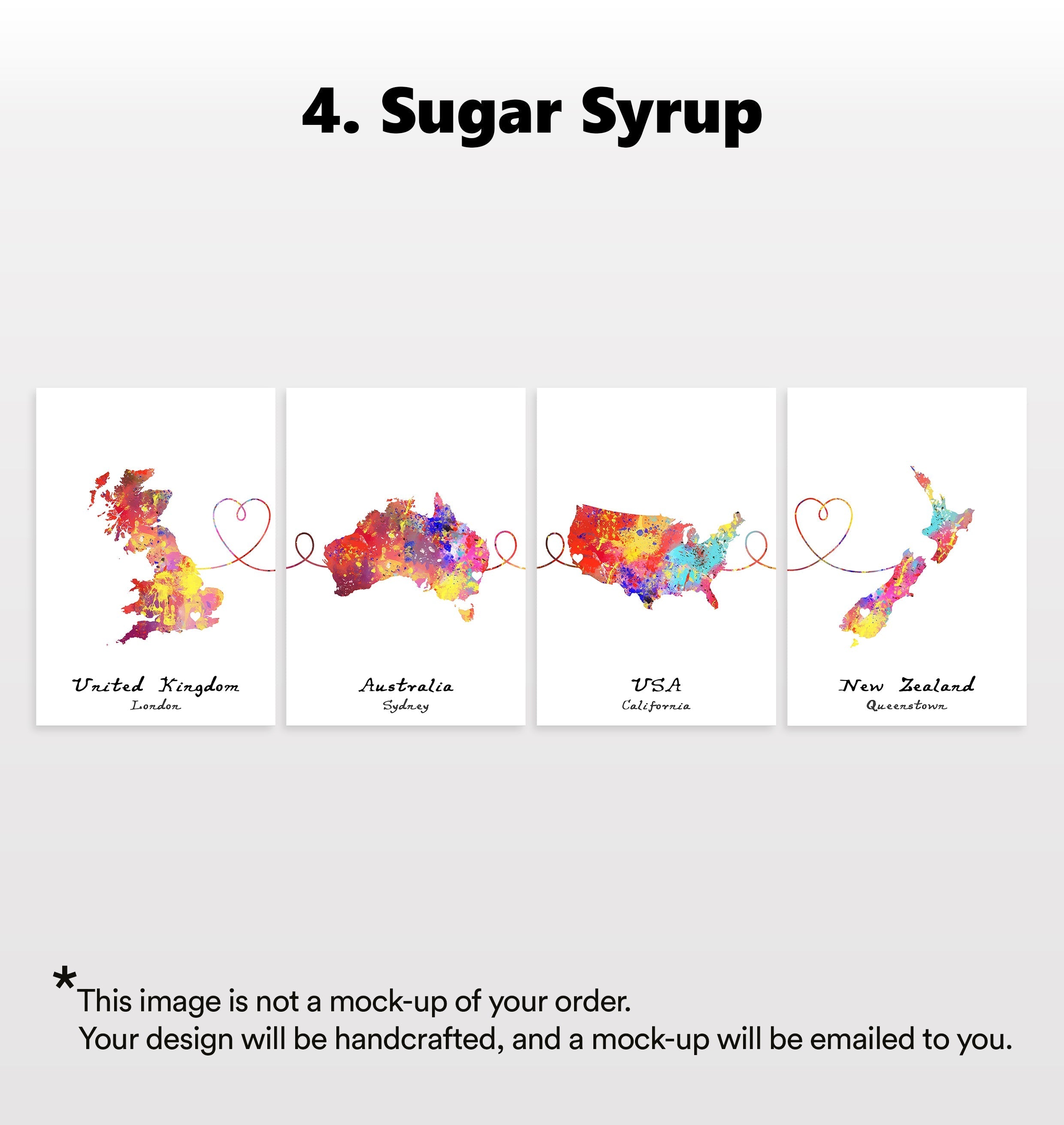 Personalised Four Location Prints