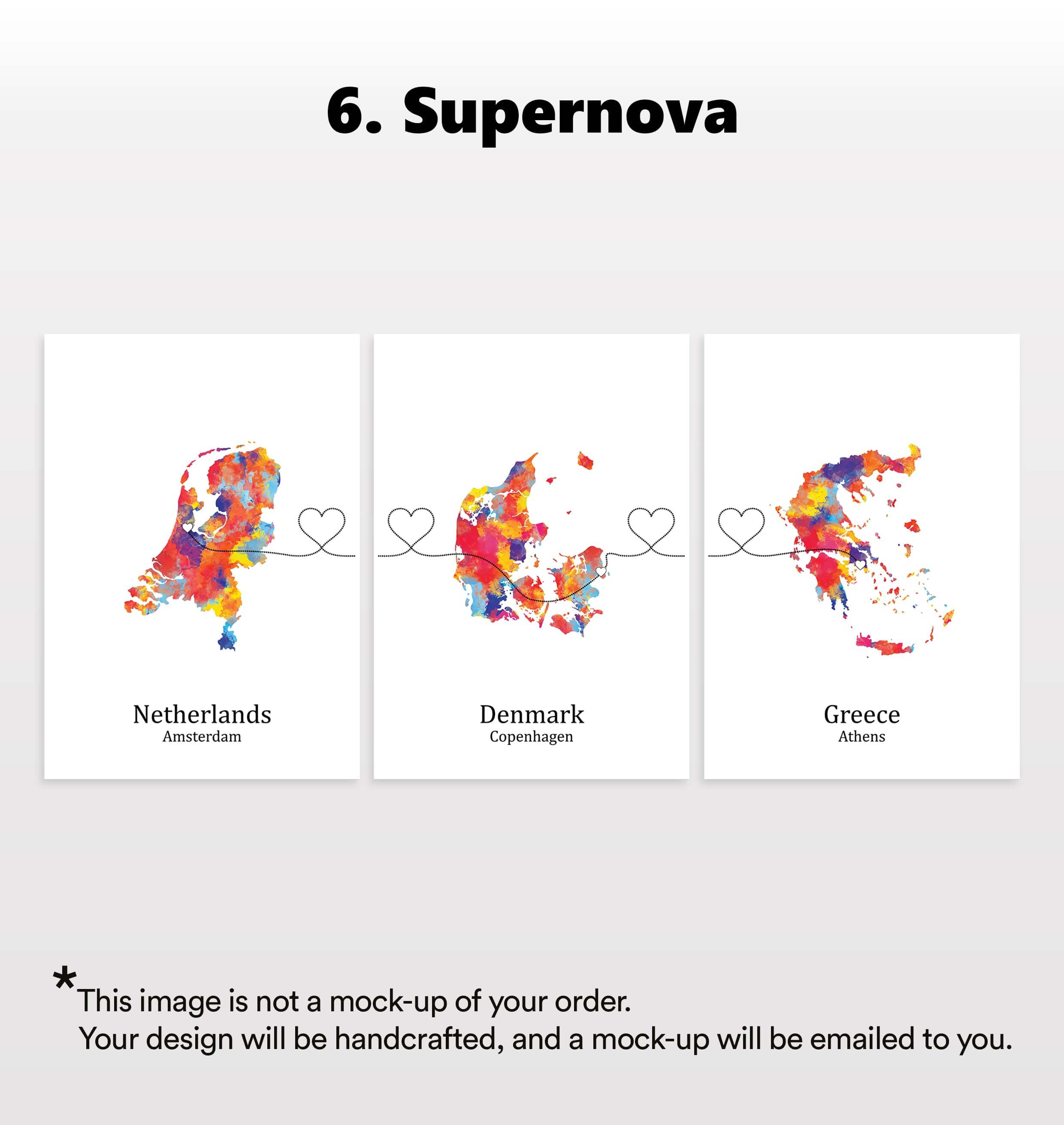 Personalised Three Location Prints 2.0 - Custom Line