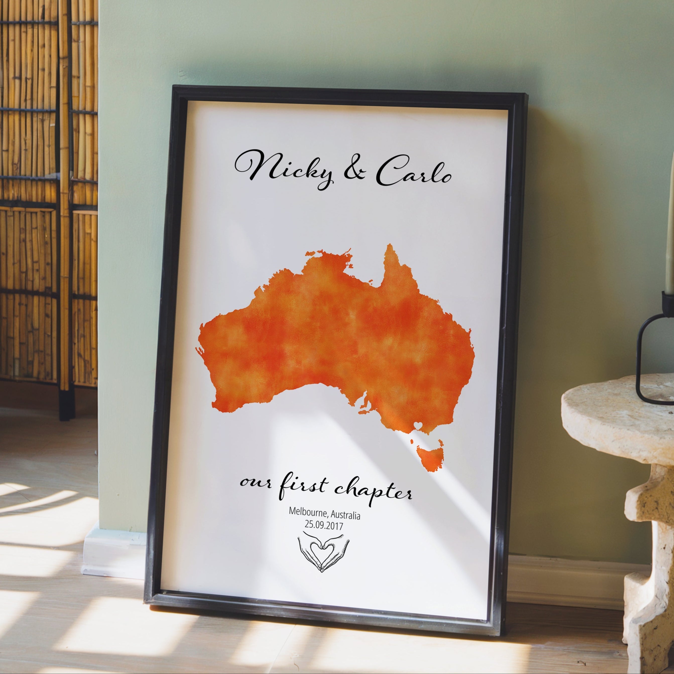 Personalized Where We Met Map Print - Any Country - Poster - Available In 8 Different Colours