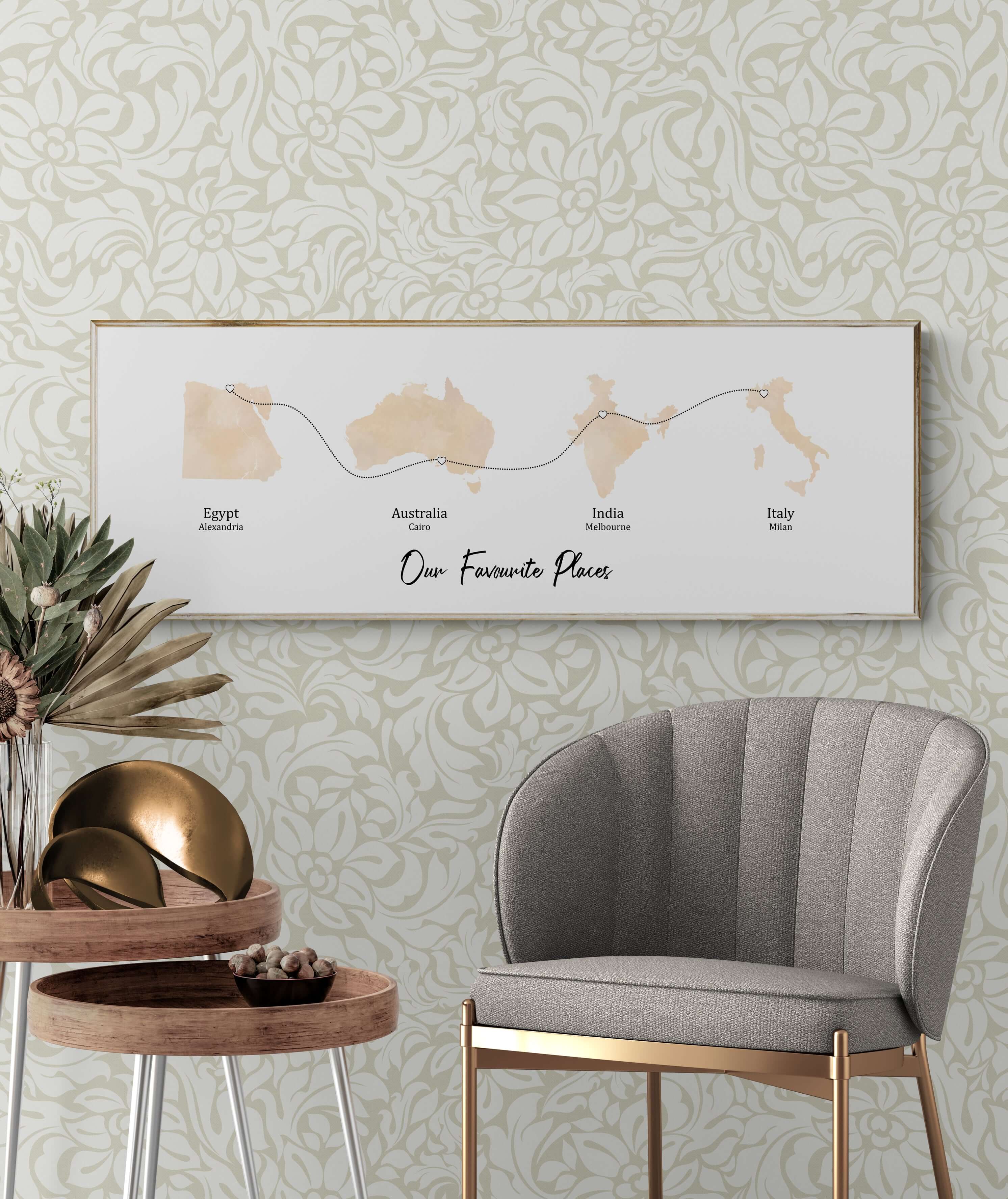 Personalised Panoramic Location Print - (594mm x 210mm -23.38 x 8.26 inches)