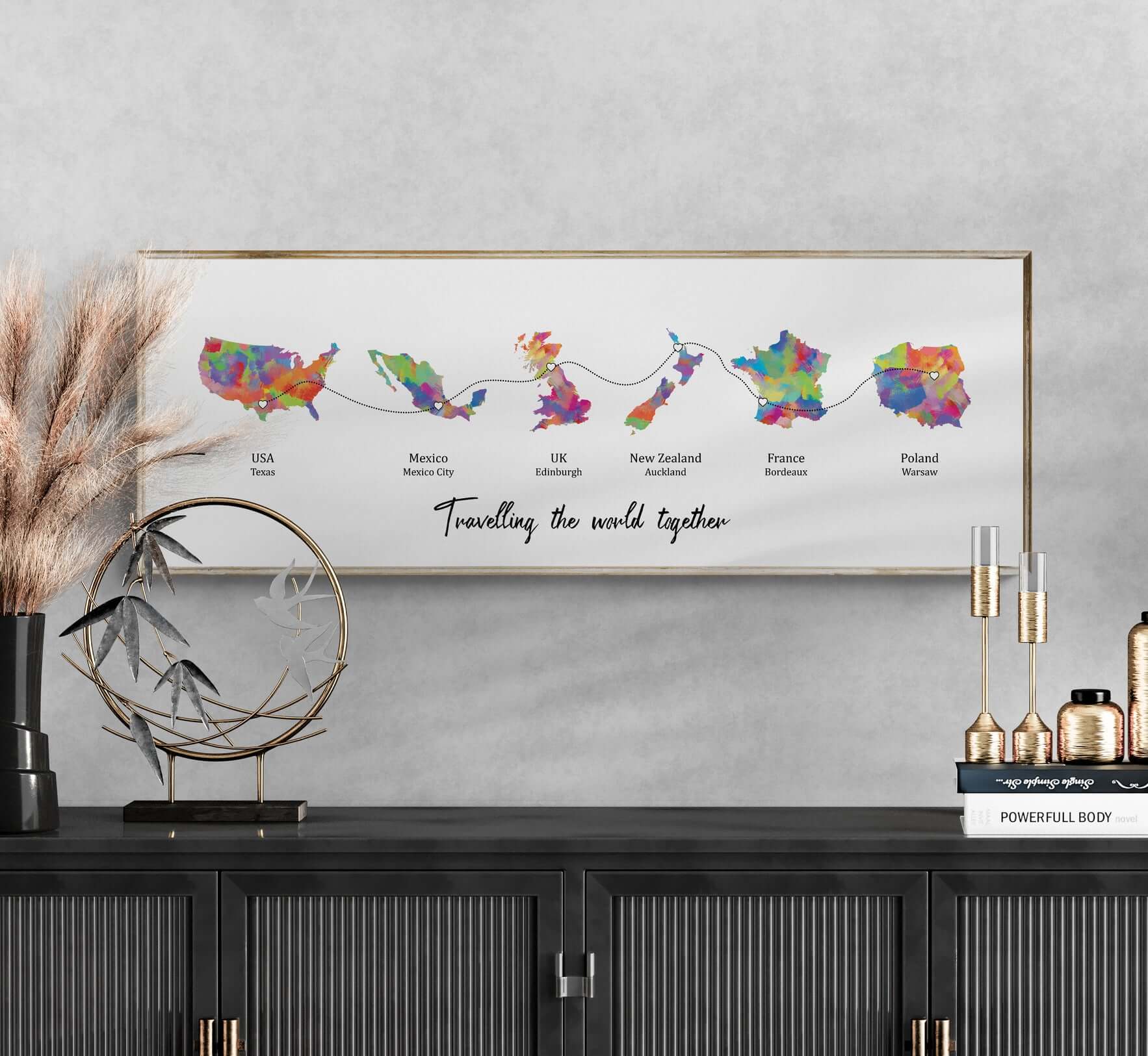 Personalised Panoramic Location Print - (594mm x 210mm -23.38 x 8.26 inches)