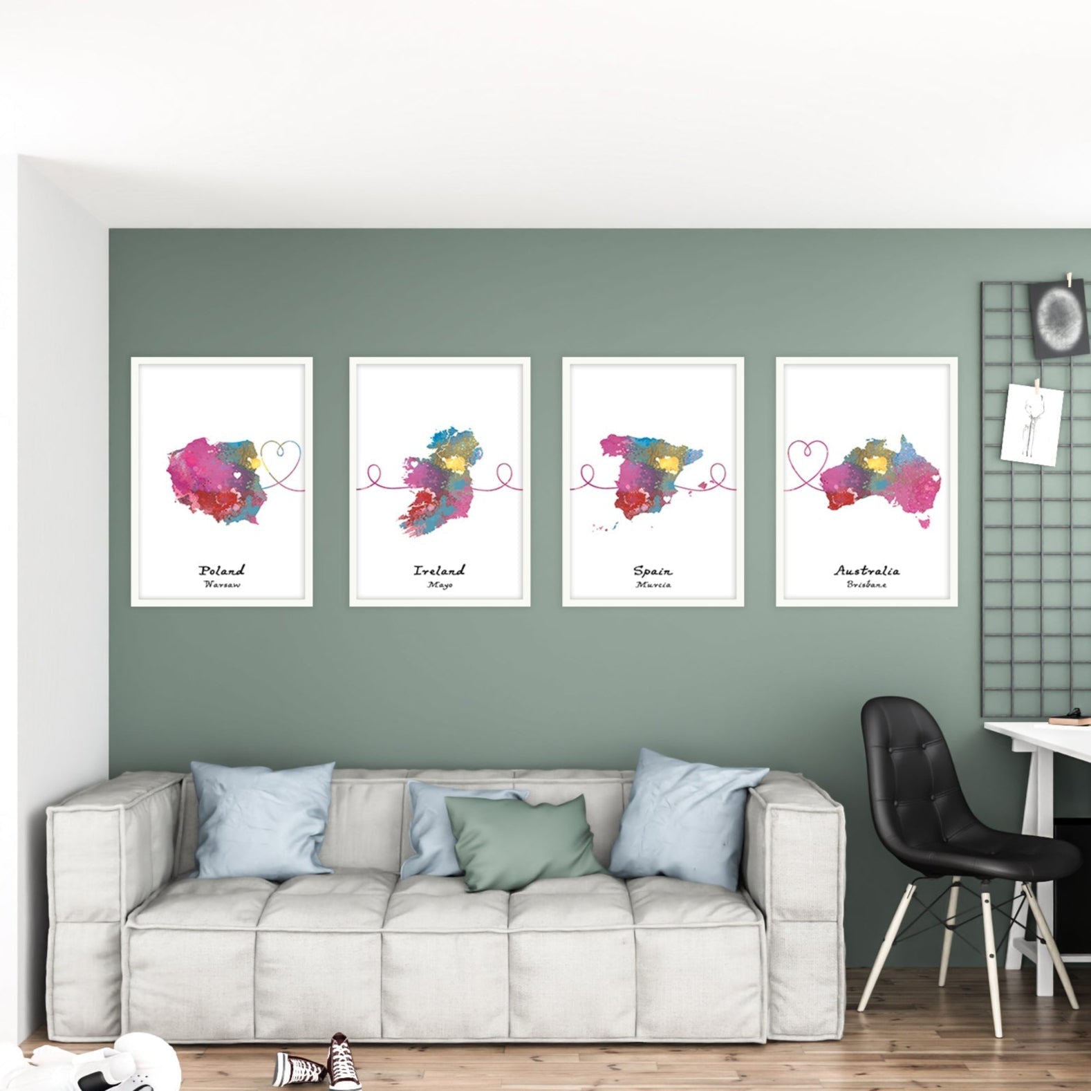 Personalised Four Location Prints