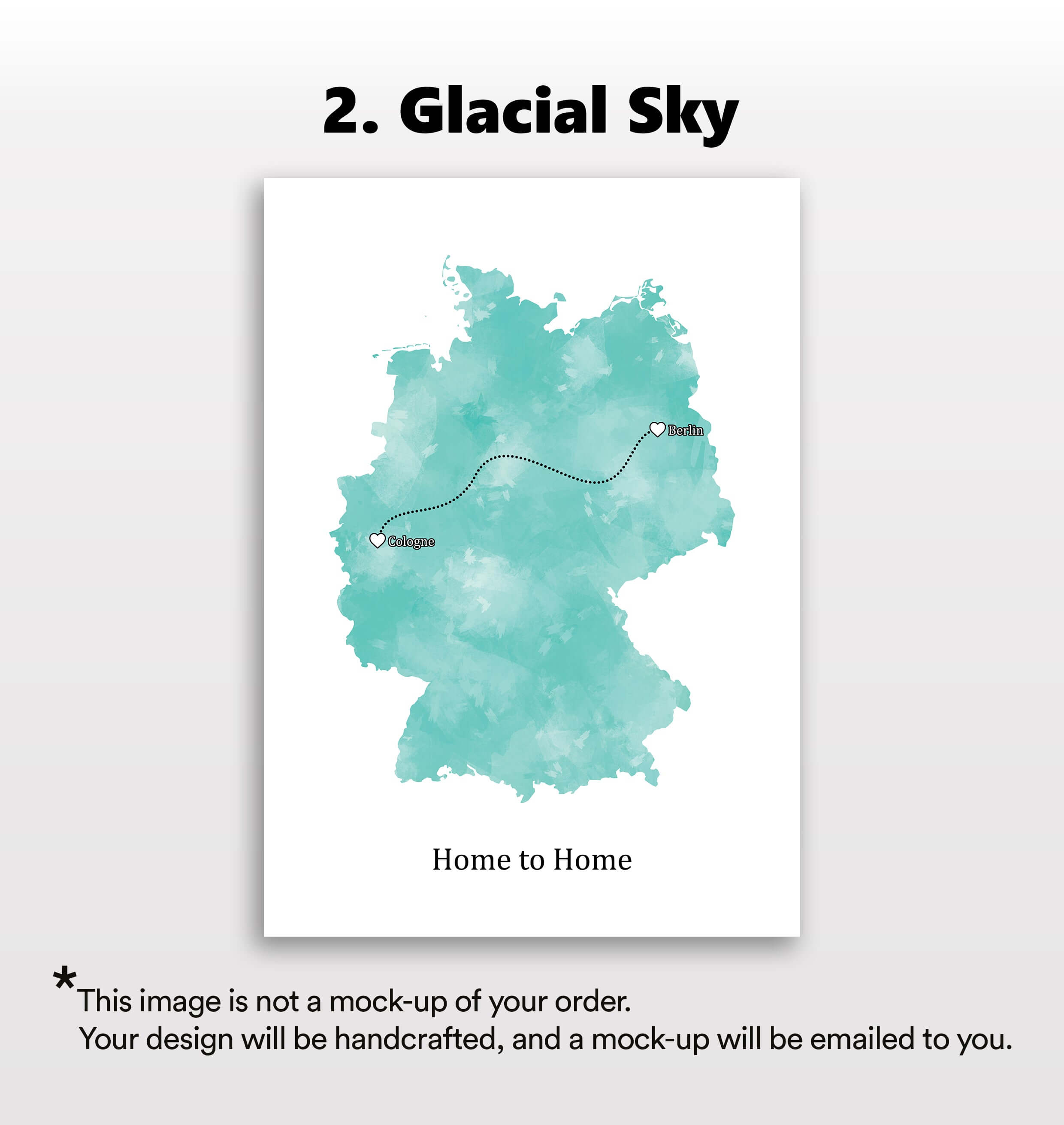 Personalised Portrait Two Location Print 2.0 - Custom Line