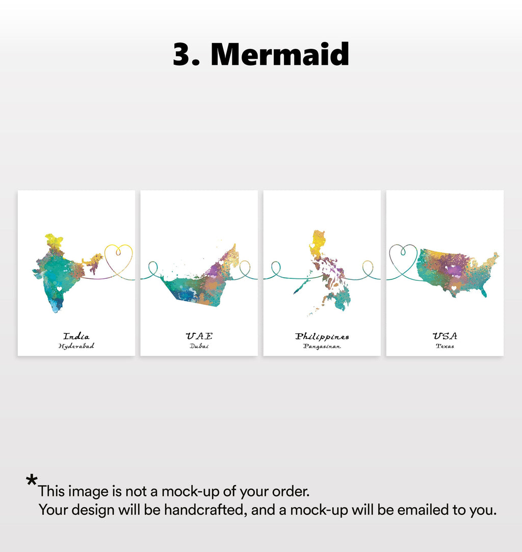 Personalised Four Location Prints