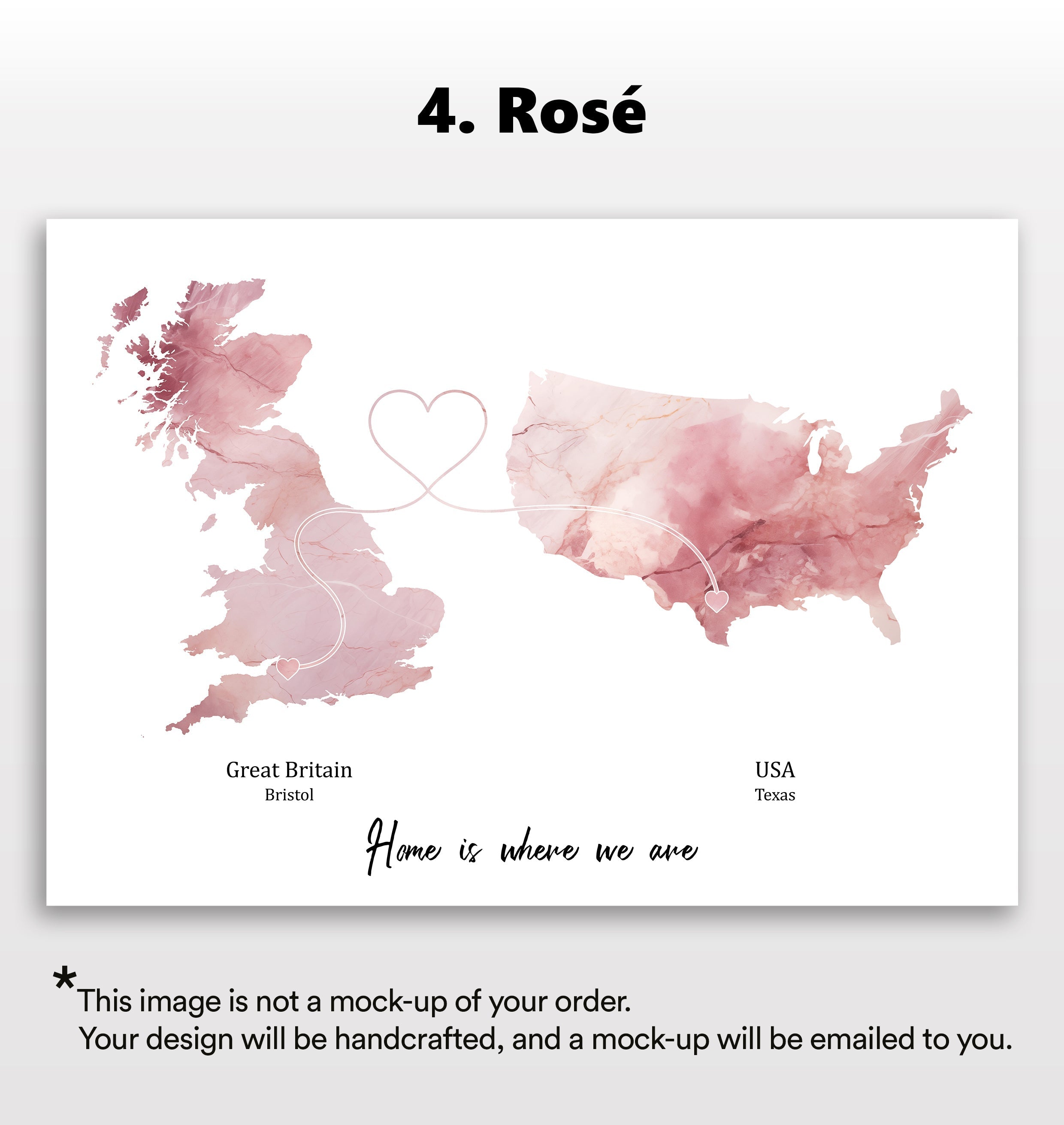 Personalised two location Print 2.0 - Marble Effect - Custom Line