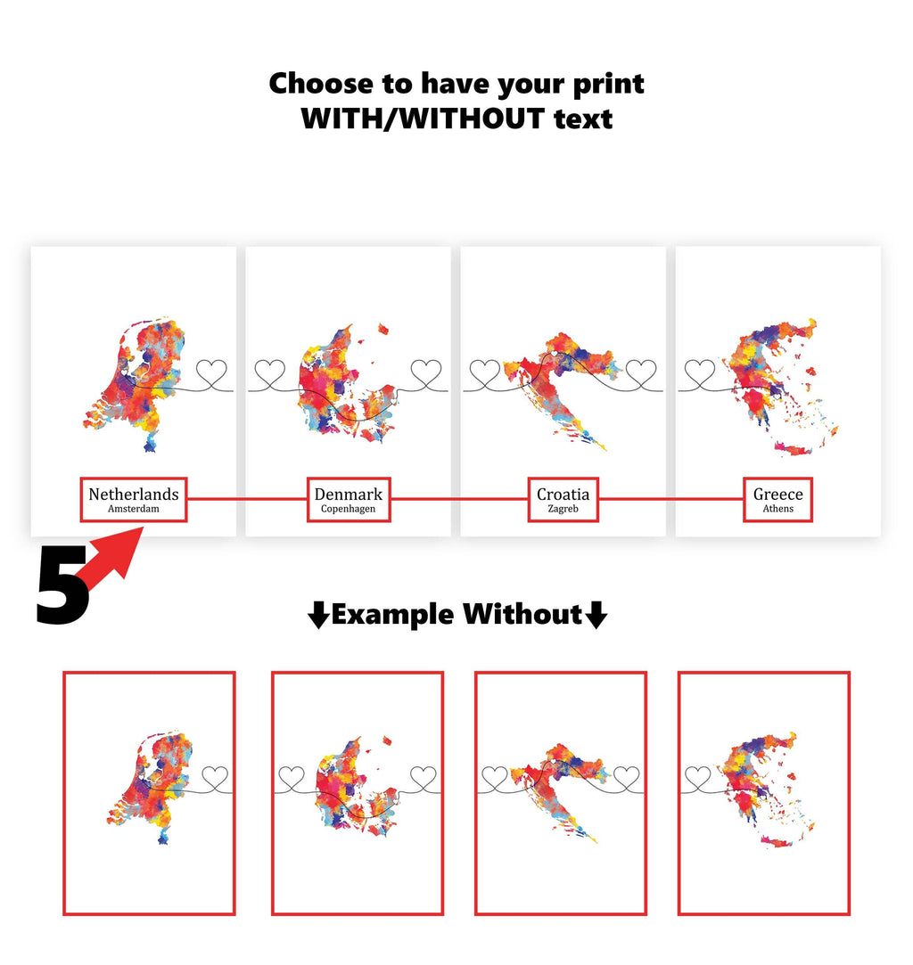 Personalised Four Location Prints 2.0 - Custom Line