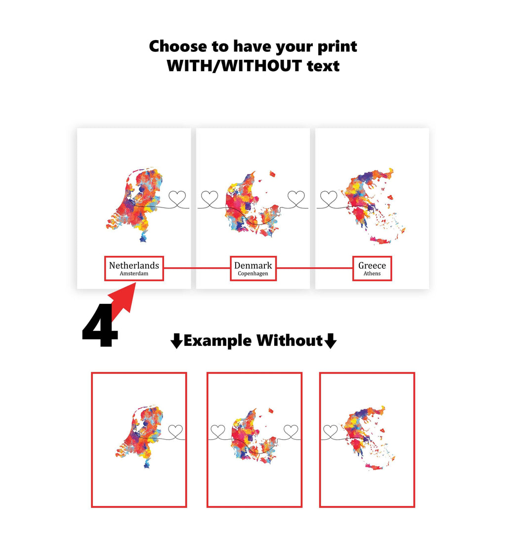 Personalised Three Location Prints 2.0 - Custom Line (Digital File Only)