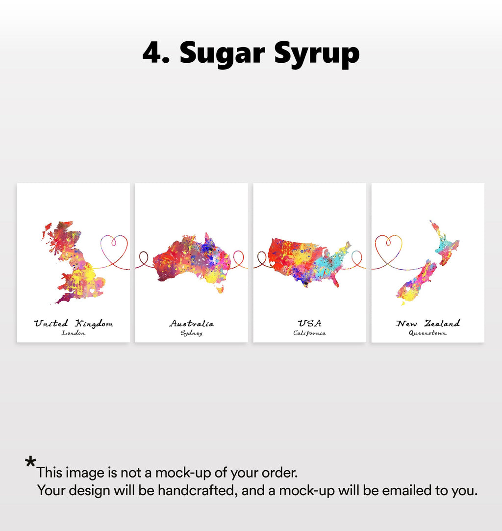 Personalised Four Location Prints