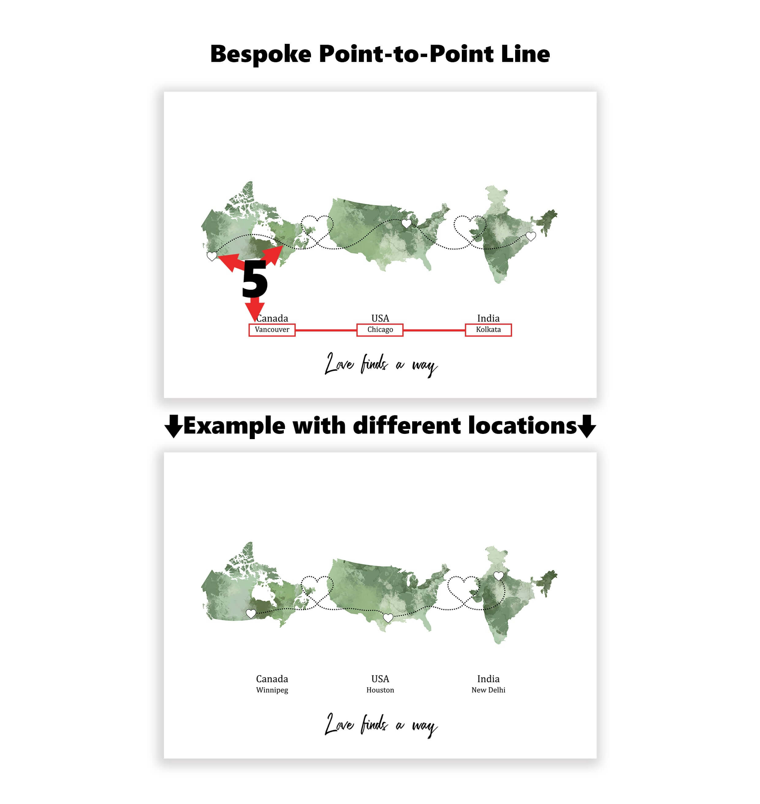 Personalised Three Location Print 2.0 - Custom Line (Digital File Only)