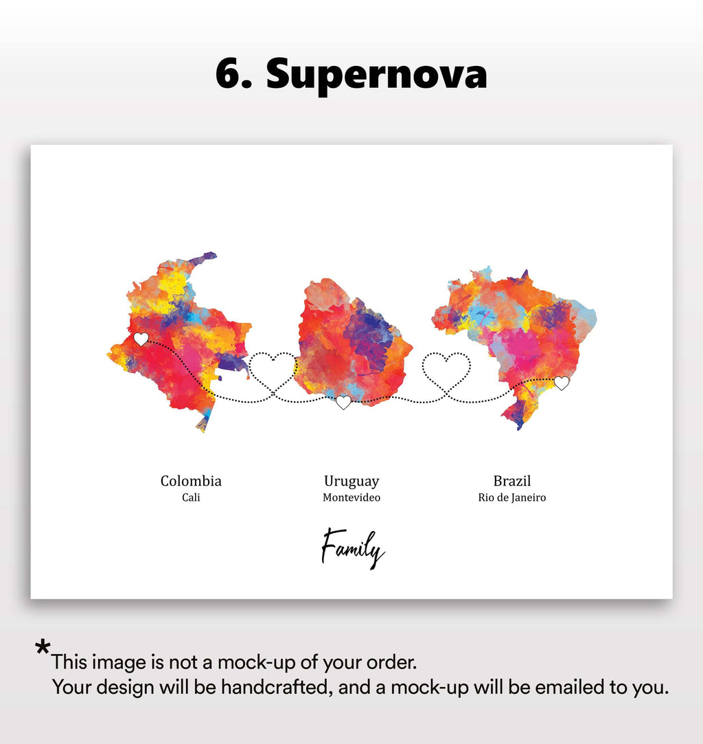 Personalised Three Location Print 2.0 - Custom Line (Digital File Only)