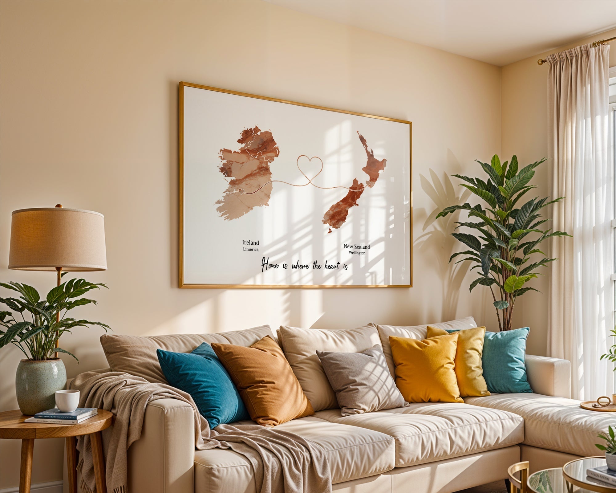 Personalised two location Print 2.0 - Marble Effect - Custom Line