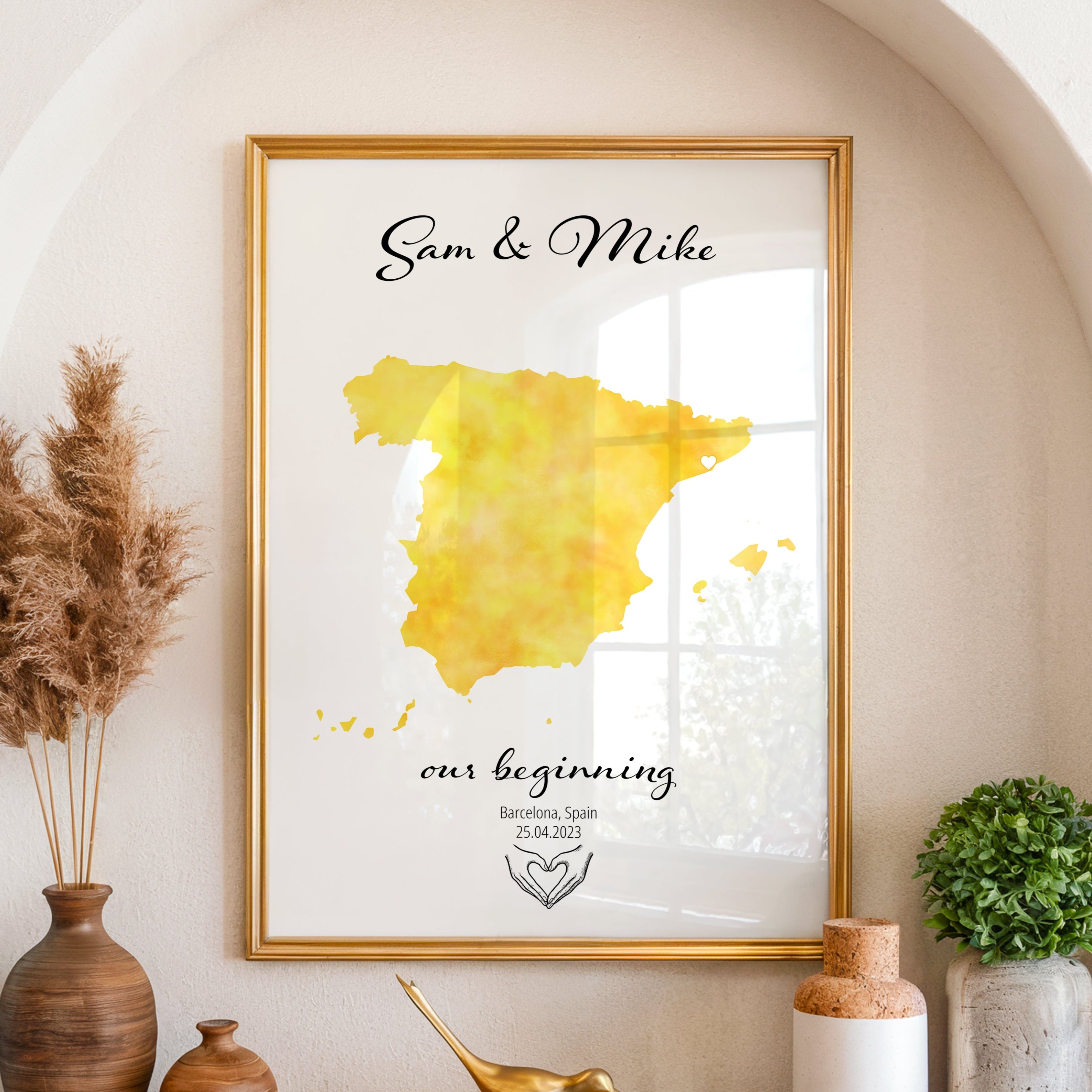 Personalized Where We Met Map Print - Any Country - Poster - Available In 8 Different Colours