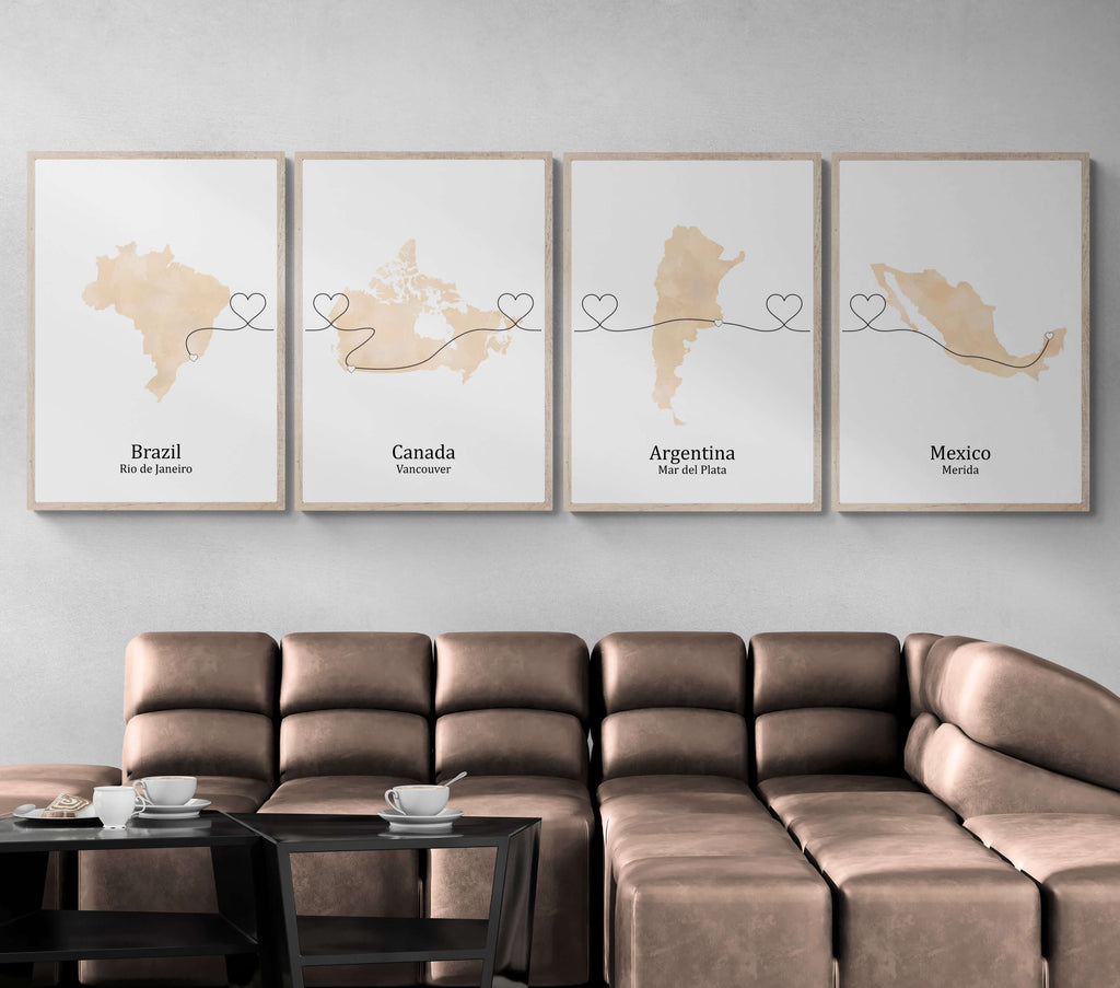 Personalised Four Location Prints 2.0 - Custom Line