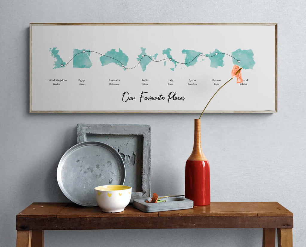 Personalised Panoramic Location Print - (594mm x 210mm -23.38 x 8.26 inches)